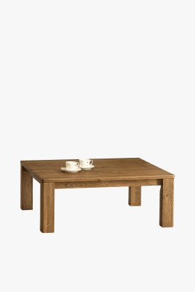 Masszív tölgyfa négyzet alakú dohányzóasztal natúr, fehér vagy dió